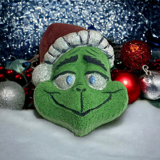 Hand Painted Grinch Bath Bomb