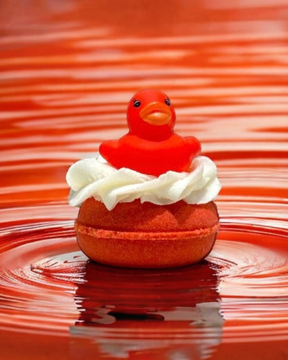 Bubbly Donut Bath Bomb - Red Orange - Calla Lily Cosmetics + CL kids