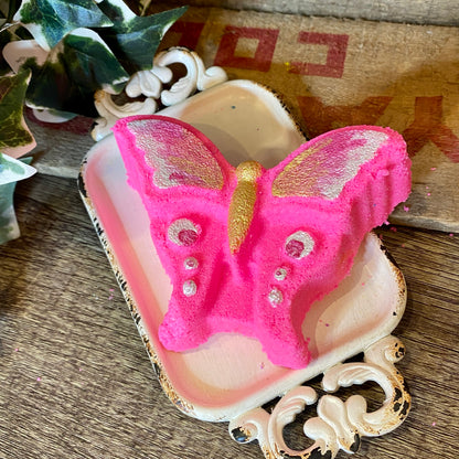 Butterfly Bath Bomb - Pink - Calla Lily Cosmetics + CL kids