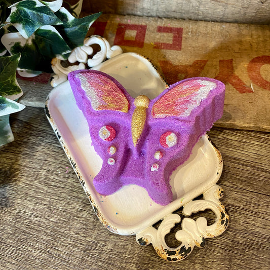 Butterfly Bath Bomb - Purple - Calla Lily Cosmetics + CL kids