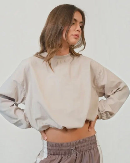 Ecru Cropped Top with Back Zipper - Calla Lily Cosmetics + CL kids
