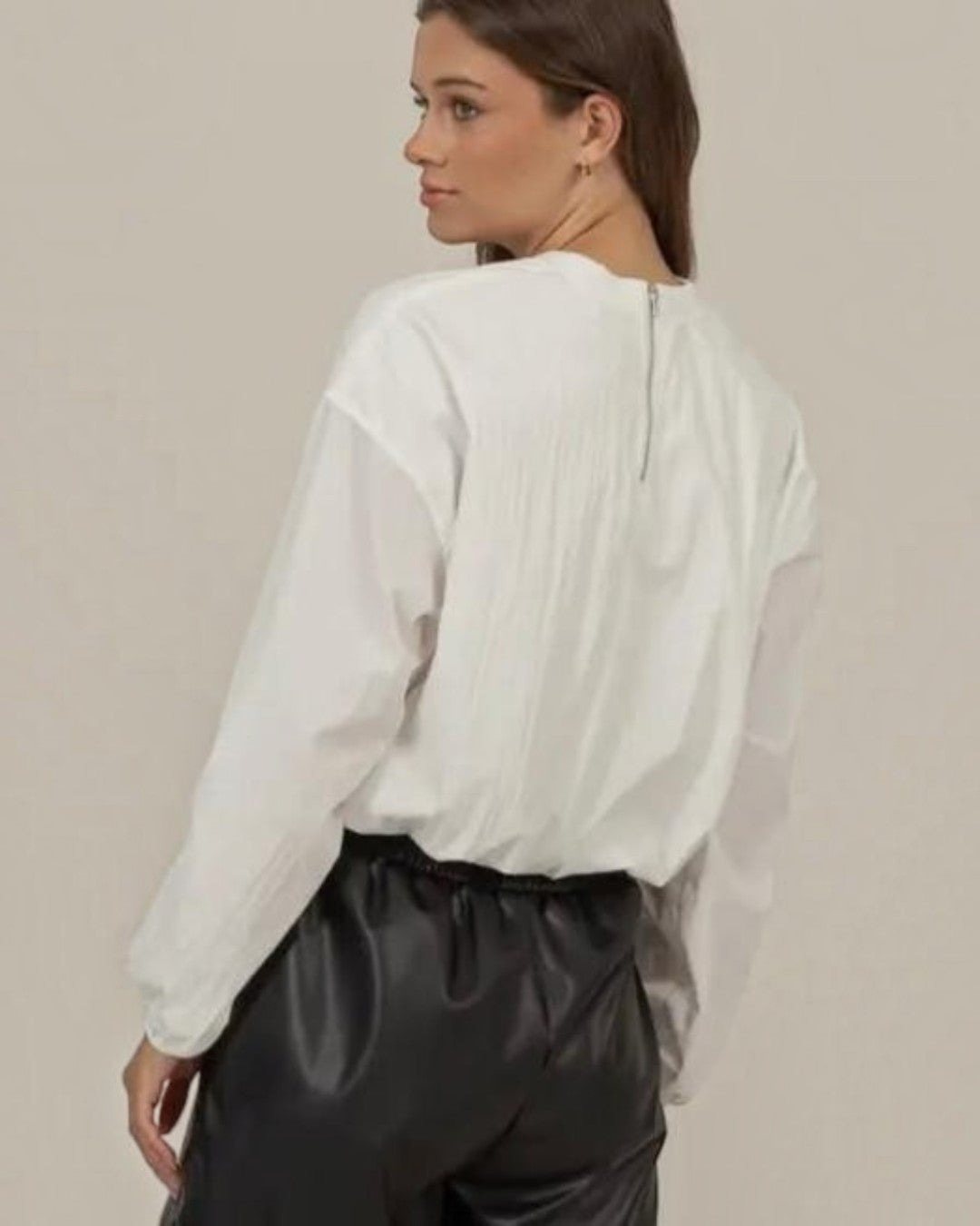White Cropped Top with Back Zipper - Calla Lily Cosmetics + CL kids