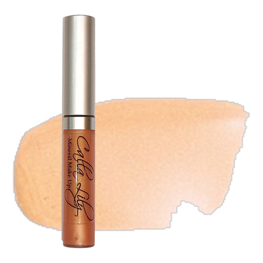 Lip tint with a swatch of color on a white background