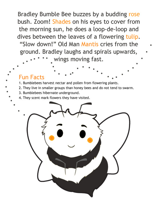 Bradley Bumblebee Coloring Sheet
