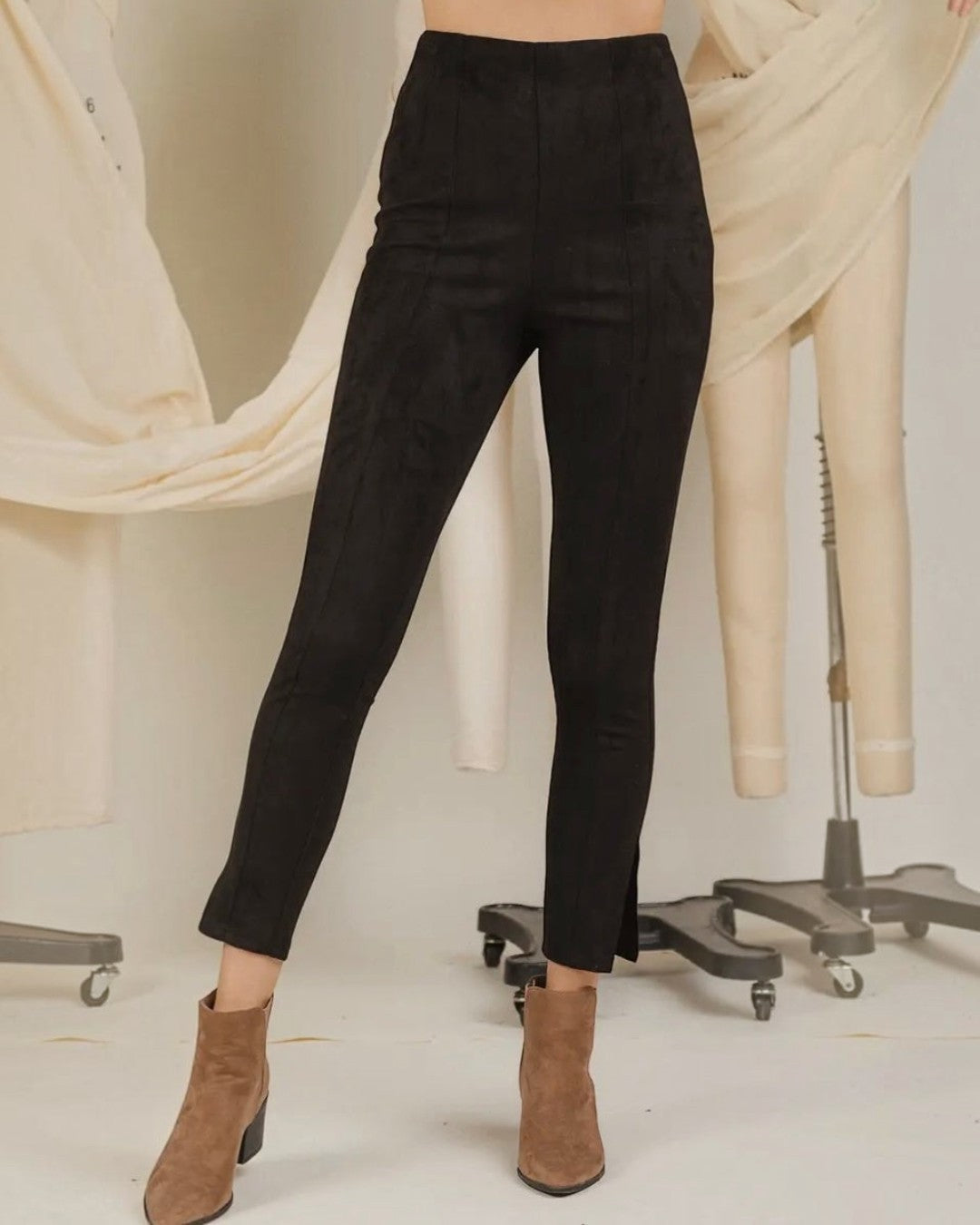 Faux Suede Leggings - Black - Calla Lily Cosmetics + CL kids