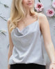 Silver - Satin Cowl Neck Cami - Calla Lily Cosmetics + CL kids