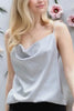 Silver - Satin Cowl Neck Cami - Calla Lily Cosmetics + CL kids