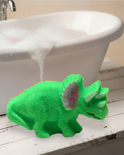 Med. Triceratops Dino Bath Bomb - Green - Calla Lily Cosmetics + CL kids