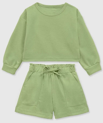 Sage Shorts & Sweatshirt - Calla Lily Cosmetics + CL kids