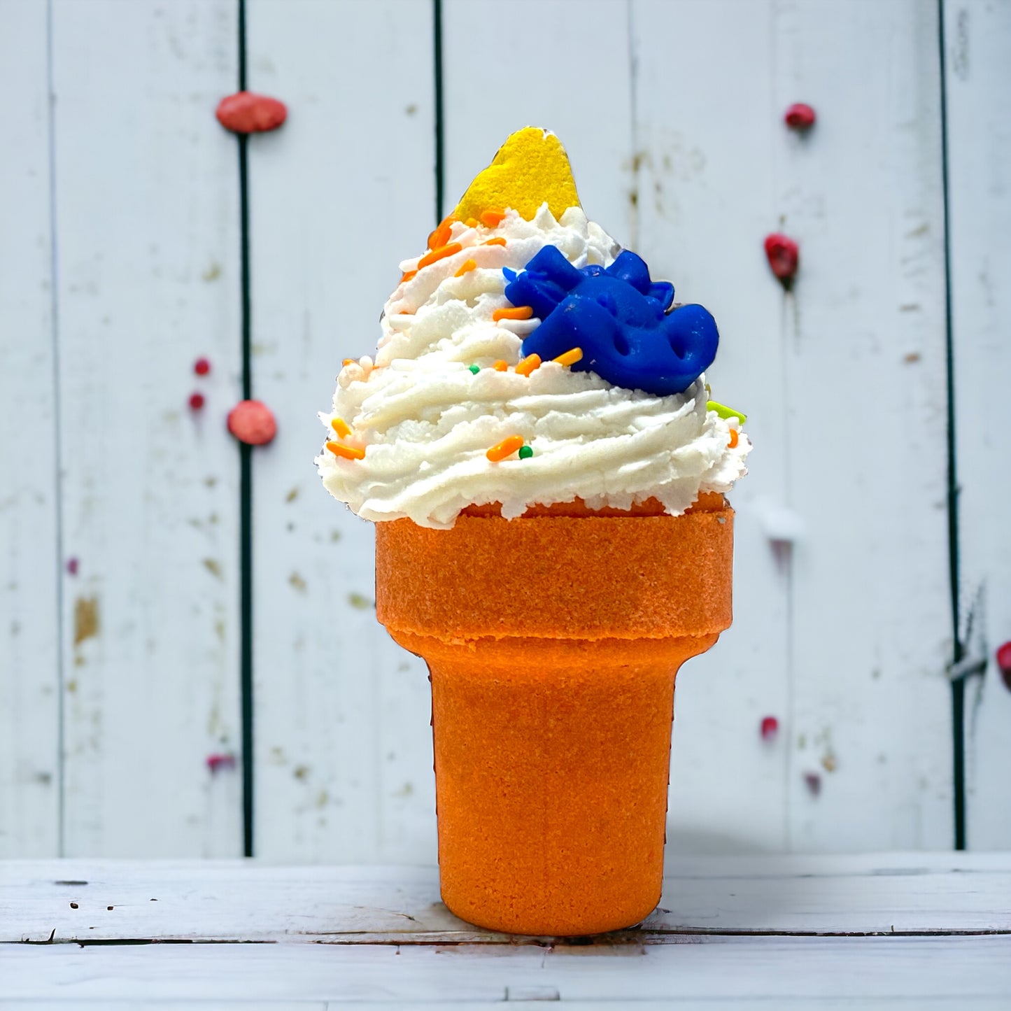 Ice Cream Cone Bath Bomb - Orange - Calla Lily Cosmetics + CL kids