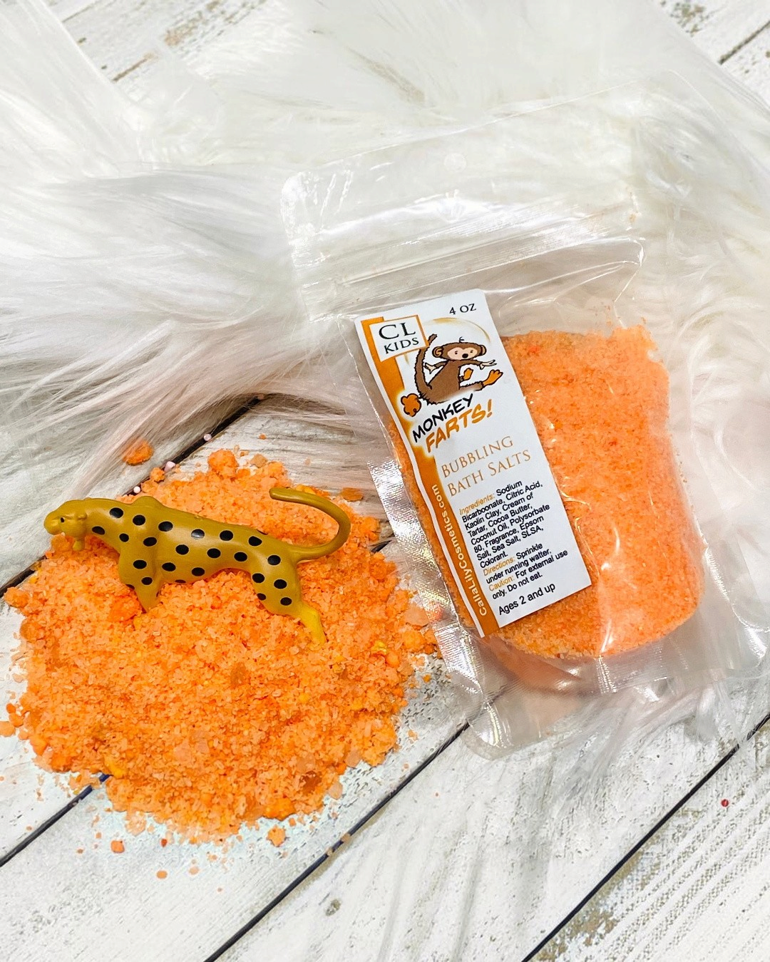 Monkey Farts Bubbling Bath Salts - Calla Lily Cosmetics + CL kids