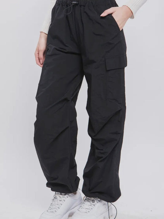 Love Tree Black Parachute Cargo Pants - Calla Lily Cosmetics + CL kids