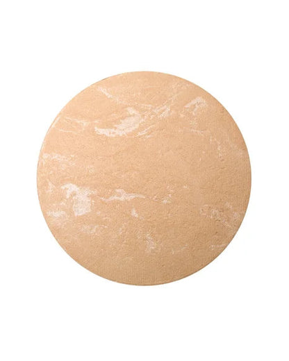 Round beige patch on a white background