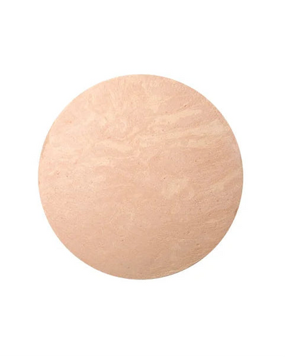 Beige circular object on a white background