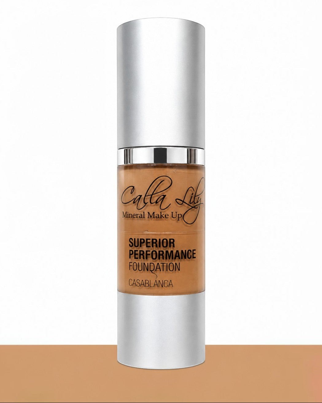 Cala Lily mineral makeup foundation bottle on a white background