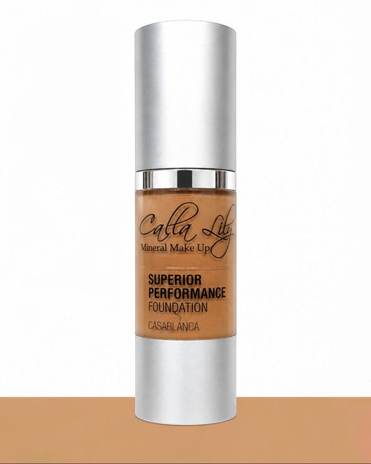 Cala Lily mineral makeup foundation bottle on a white background