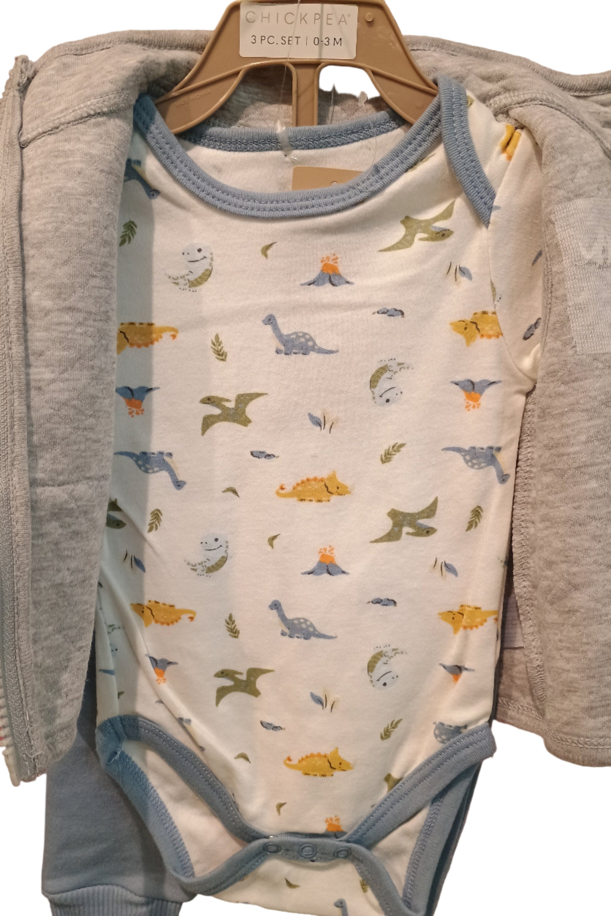 Dinosaur onesie on white background