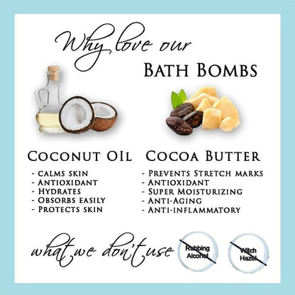 All natural cocoa butter and coconut oil bath bombs