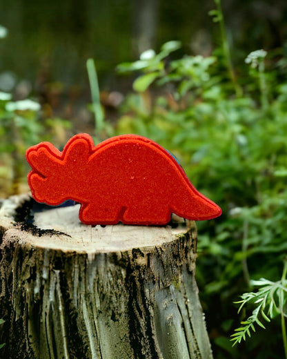 Triceratops Dino Bath Bomb - Red Orange - Calla Lily Cosmetics + CL kids