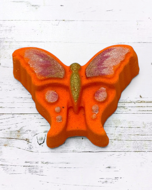 Butterfly Bath Bomb - Orange - Calla Lily Cosmetics + CL kids