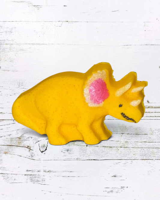Med. Triceratops Bath Bomb - Yellow - Calla Lily Cosmetics + CL kids