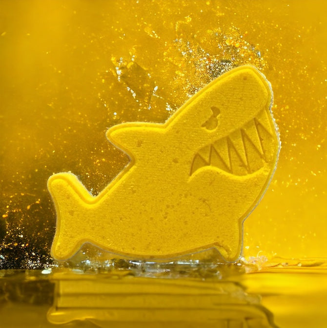 Shark Bath Bomb - Yellow - Calla Lily Cosmetics + CL kids