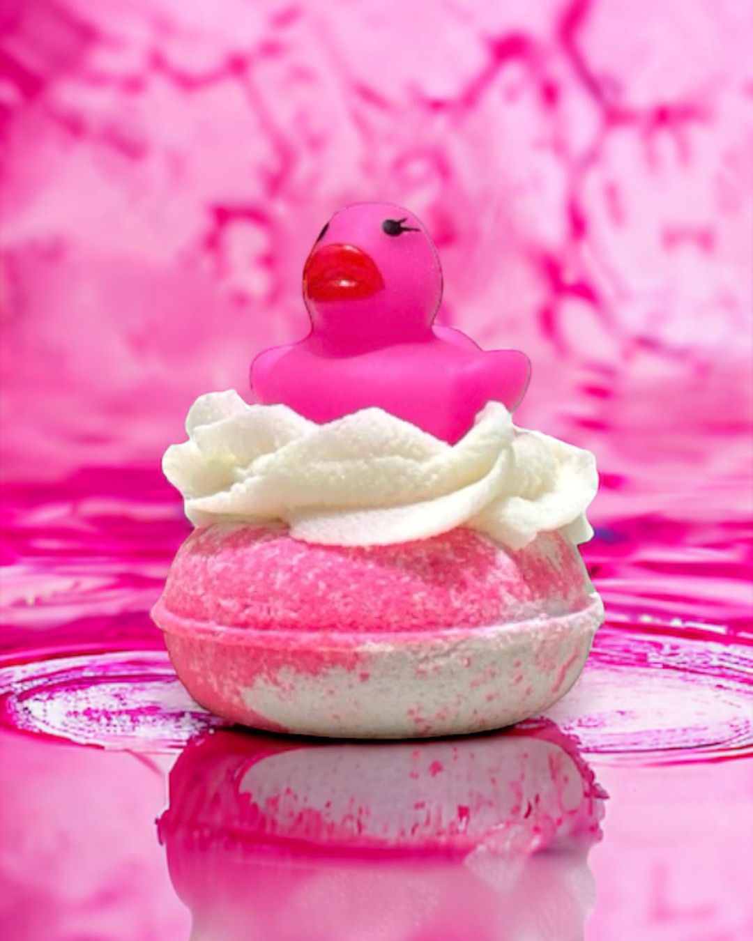 Bubbly Donut Bath Bomb - Pink & White - Calla Lily Cosmetics + CL kids