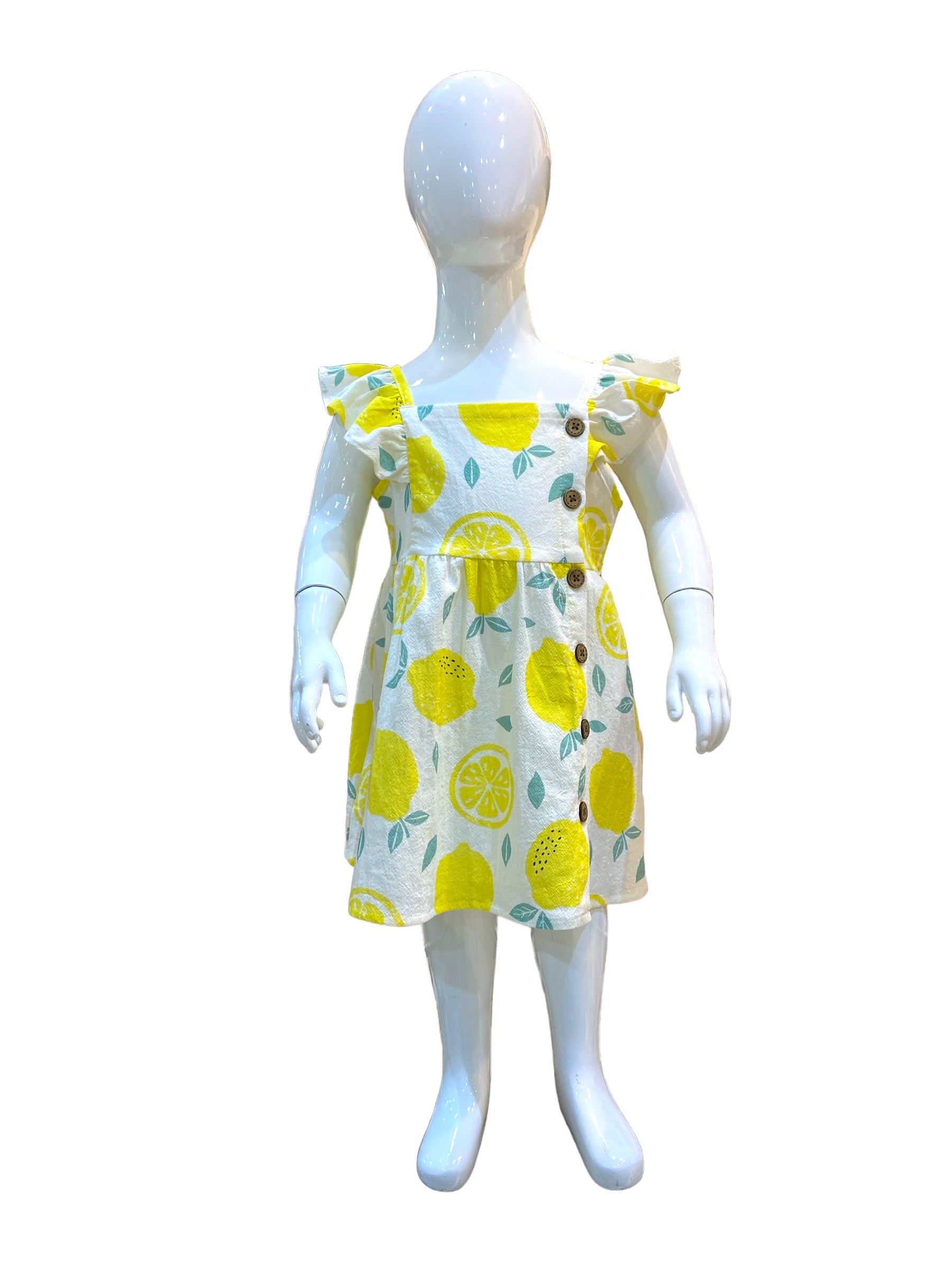 Lemon Button Dress - Calla Lily Cosmetics + CL kids