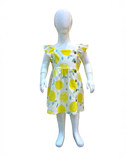 Lemon Button Dress - Calla Lily Cosmetics + CL kids