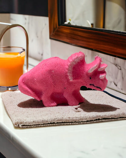 Med. Triceratops Bath Bomb - Pink - Calla Lily Cosmetics + CL kids