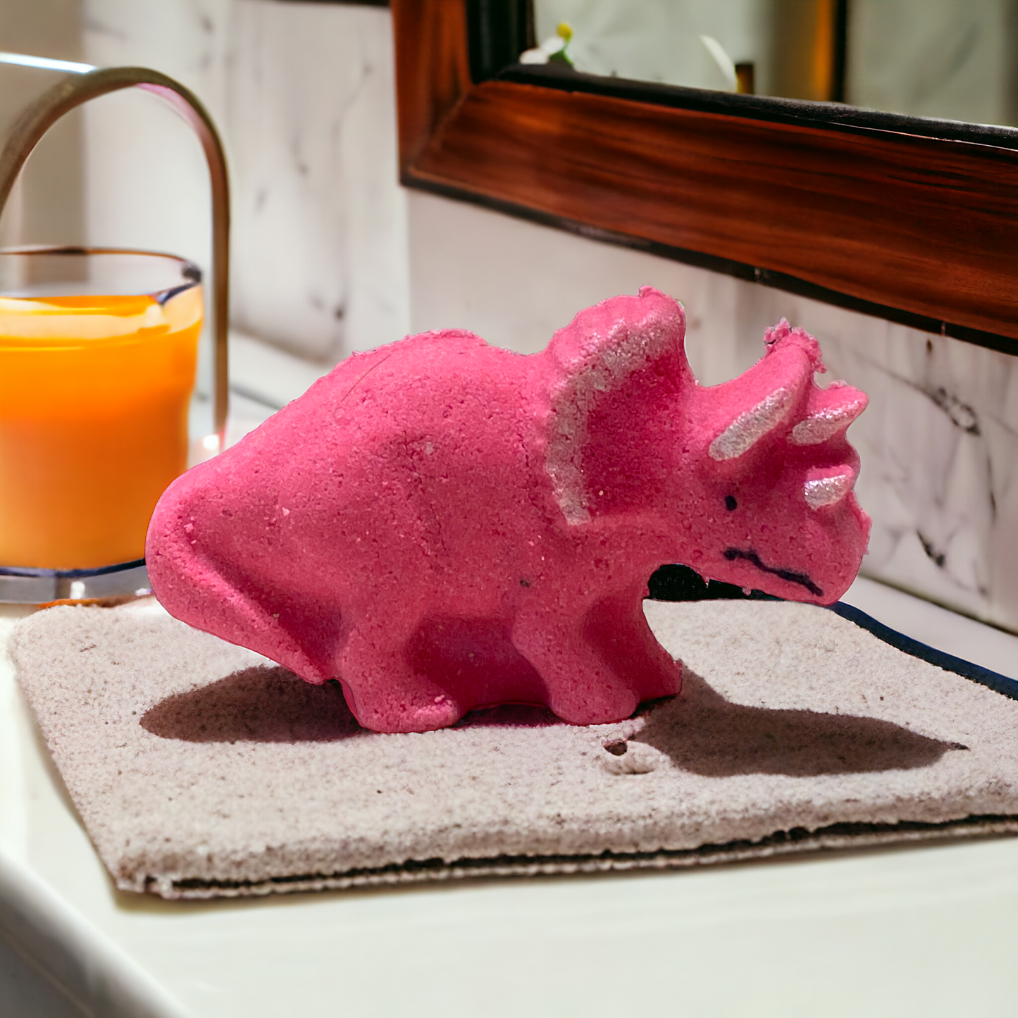 Med. Triceratops Bath Bomb - Pink - Calla Lily Cosmetics + CL kids