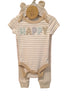 Happy baby onesie on white background