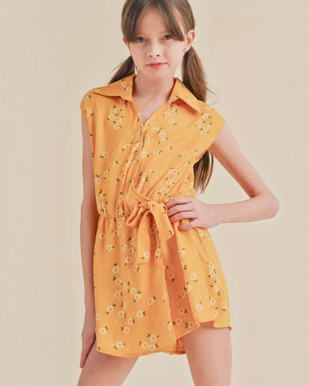 Yellow Floral Skort Romper - Tween - Calla Lily Cosmetics + CL kids