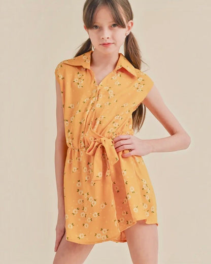 Yellow Floral Skort Romper - Tween - Calla Lily Cosmetics + CL kids