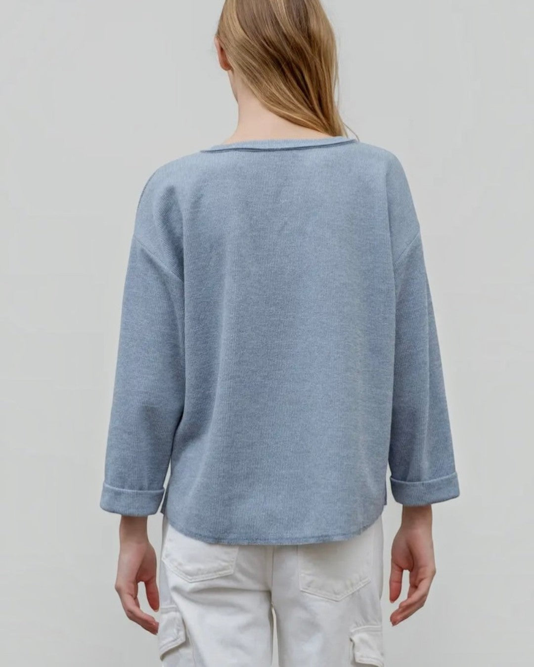 Raw Hen Light Blue Pullover Sweatshirt