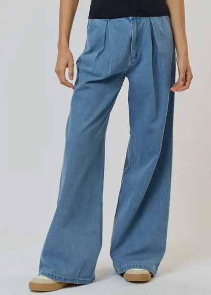 Denim Palazzo High Waist Pants