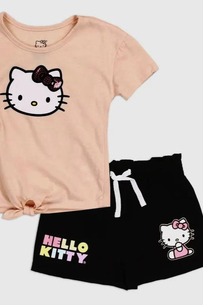 Hello Kitty Tan Short Set - Calla Lily Cosmetics + CL kids