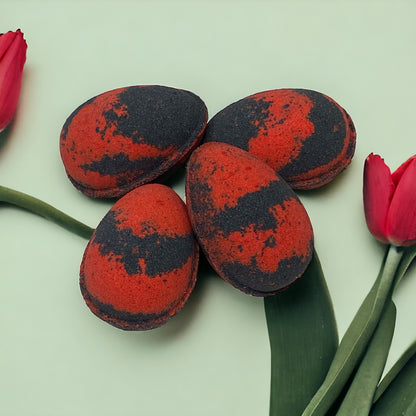 Speckled Egg Bath Bomb - Red & Black - Calla Lily Cosmetics + CL kids