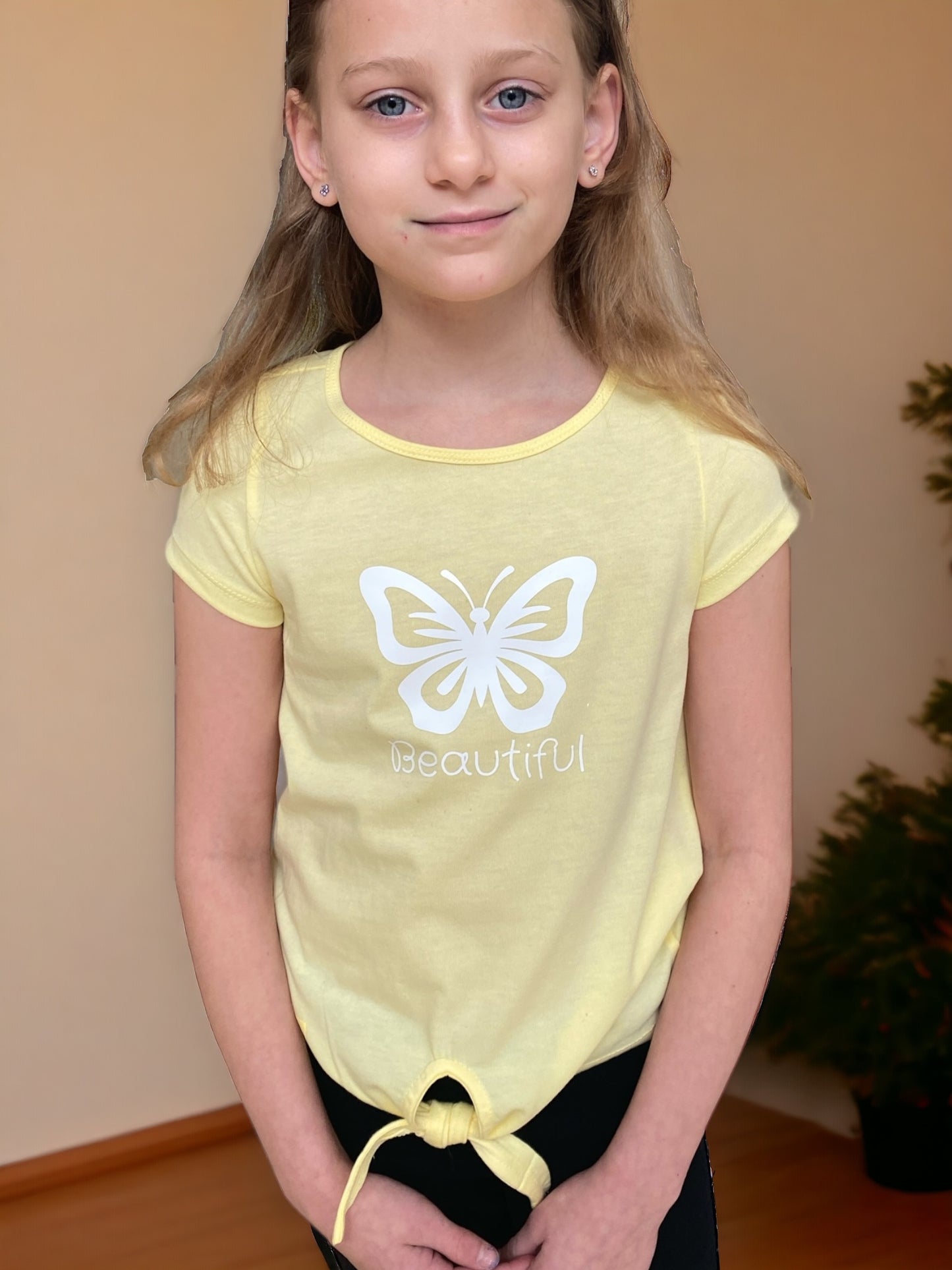 Girl’s Knot Tee - Light Yellow