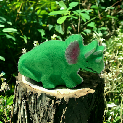 Med. Triceratops Dino Bath Bomb - Green - Calla Lily Cosmetics + CL kids