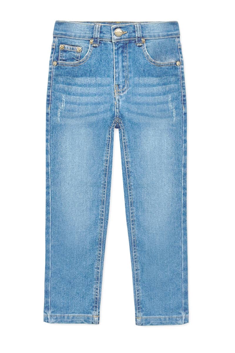 Blue jeans on a white background