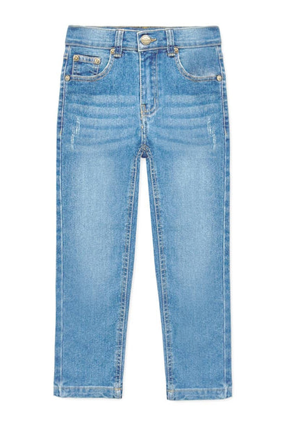 Blue jeans on a white background