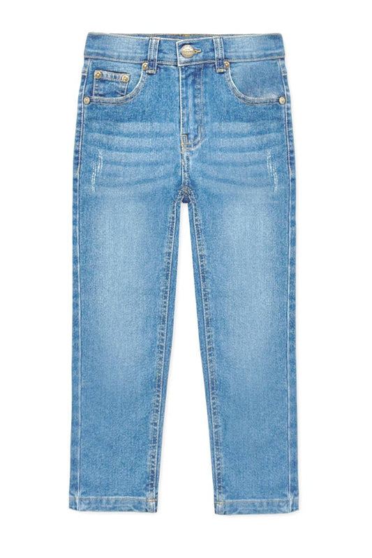 Blue jeans on a white background