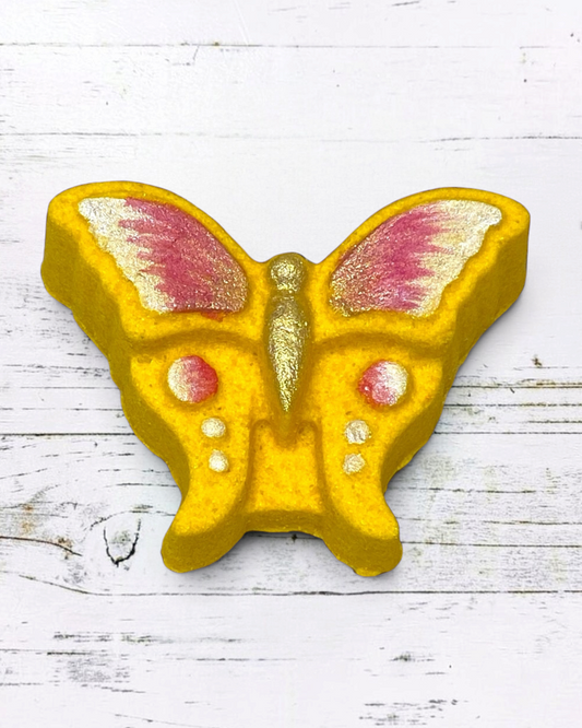 Butterfly Bath Bomb - Yellow - Calla Lily Cosmetics + CL kids