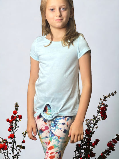 Girls Knot Tee - Light Blue - Calla Lily Cosmetics + CL kids