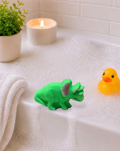 Med. Triceratops Dino Bath Bomb - Green - Calla Lily Cosmetics + CL kids