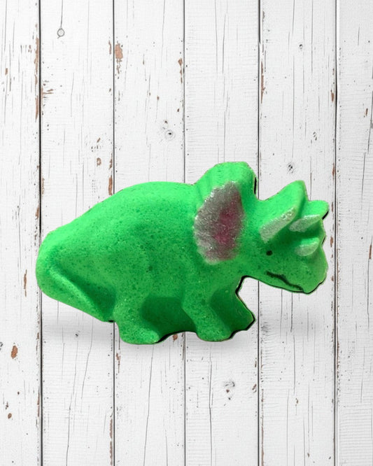 Med. Triceratops Dino Bath Bomb - Green - Calla Lily Cosmetics + CL kids