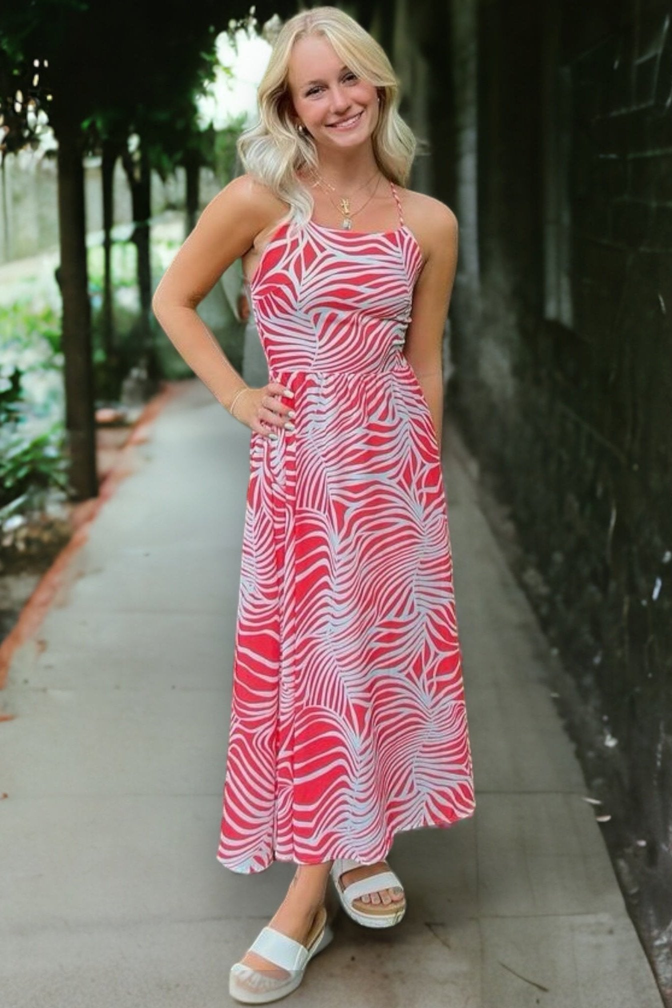 Orange and Gray print maxi summer dress - Calla Lily Cosmetics + CL kids