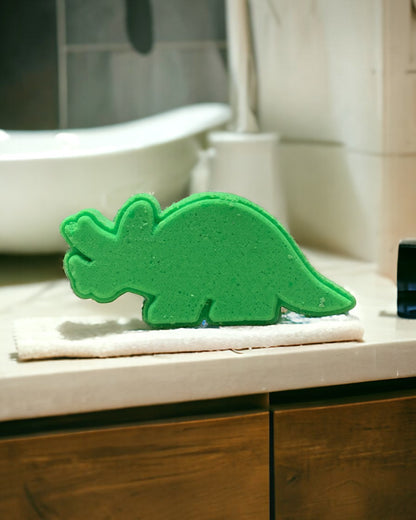 Triceratops Dino Bath Bomb - Green - Calla Lily Cosmetics + CL kids