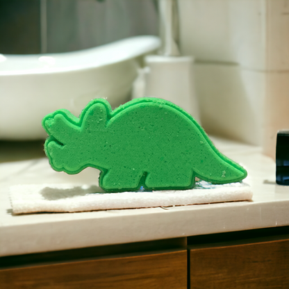 Triceratops Dino Bath Bomb - Green - Calla Lily Cosmetics + CL kids